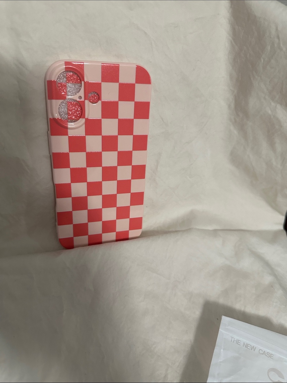 Coral & Pink Checkerboard Phone Case - for iPhone16 NWT